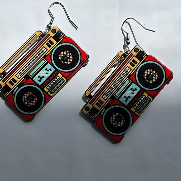 Retro Boombox Earrings - Picture 3 of 5
